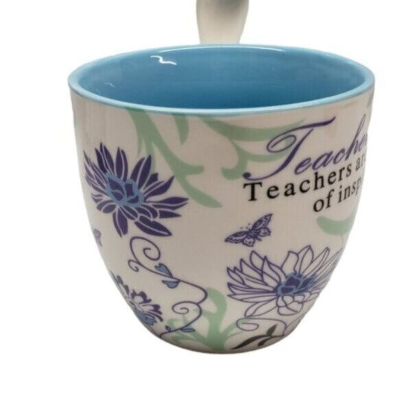 Teacher Gift Mug with Spoon Tea Coffee Floral New in Box - Picture 5 of 12